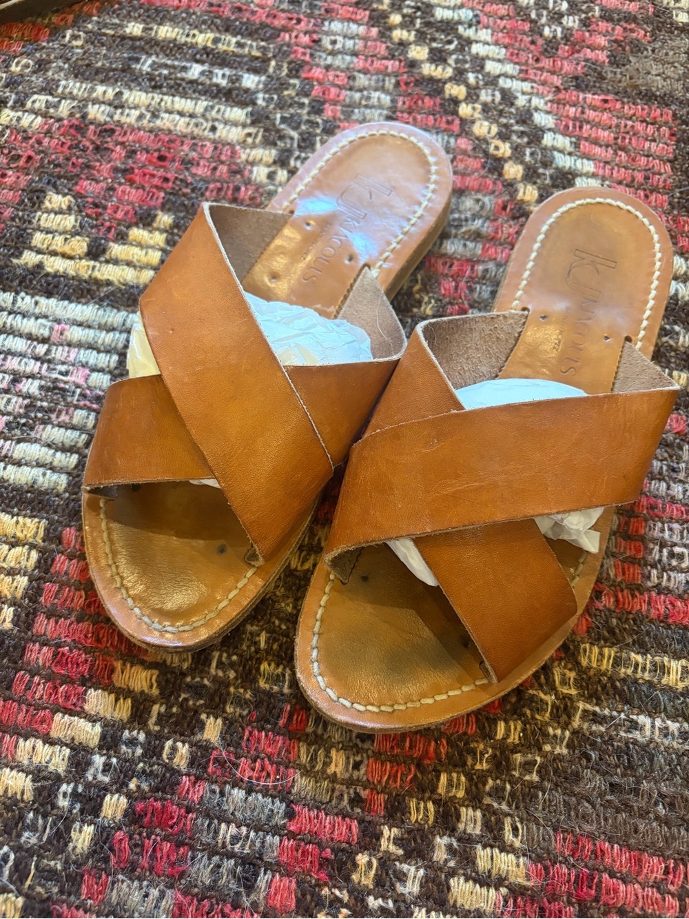 K. Jacques Temuco Criss Cross Slide Sandals size 38 (fits 8)